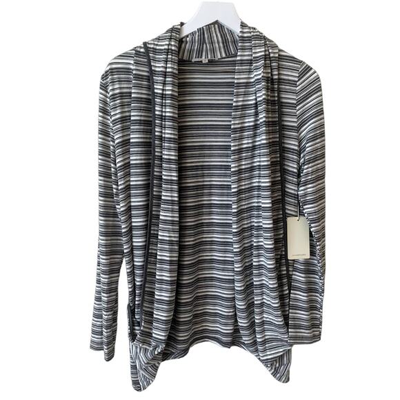 41Hawthorn Cardigan Size S Striped Jersey Sweater Stretch Gray NWT StitchFix - Picture 1 of 5